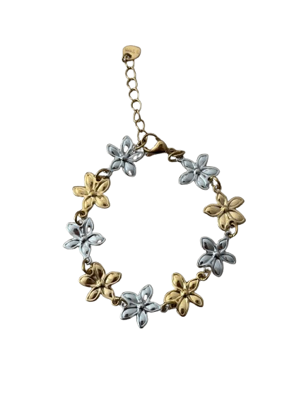 Pulsera flores bicolor