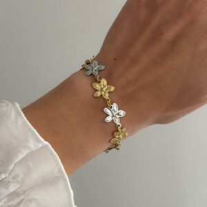 Pulsera flores bicolor
