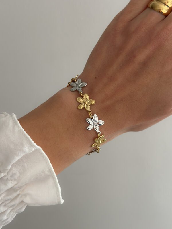 Pulsera flores bicolor - Imagen 2