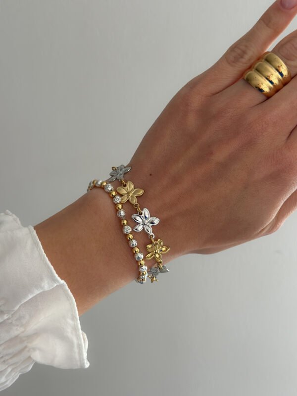 Pulsera flores bicolor - Imagen 4