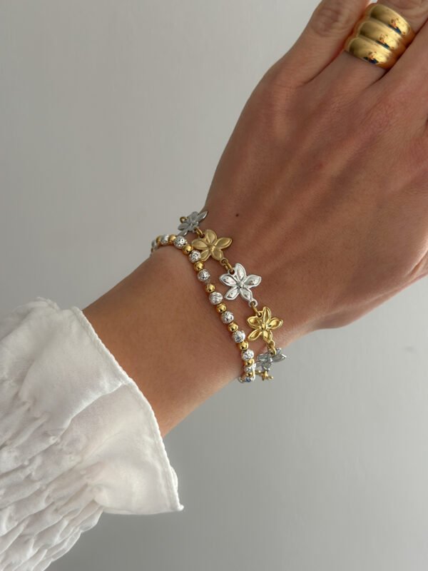 Pulsera flores bicolor - Imagen 3
