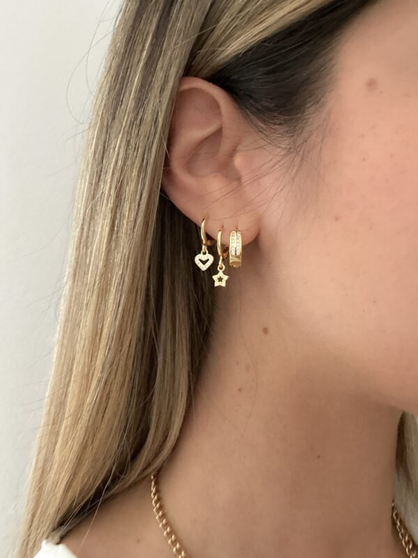 Pack Aros + Pendientes corazón + Pendientes estrellas - Imagen 4