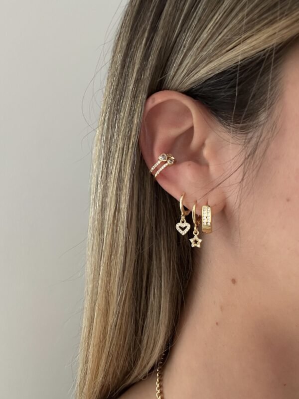 Pack Aros + Pendientes corazón + Pendientes estrellas - Imagen 5