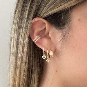 Earcuff corazon con brillos