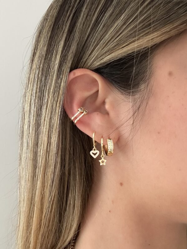 Earcuff corazon con brillos - Imagen 2