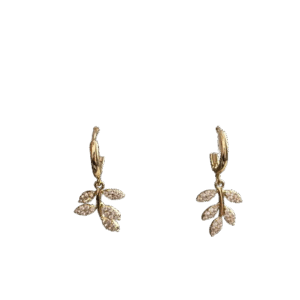 Pendientes hojas con brillitos