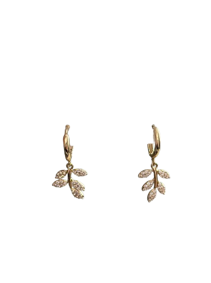 Pendientes hojas con brillitos