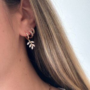 Pendientes hojas con brillitos
