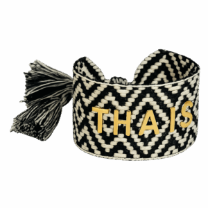 Brazalete HILO Grueso Blanco y Negro para personalizar