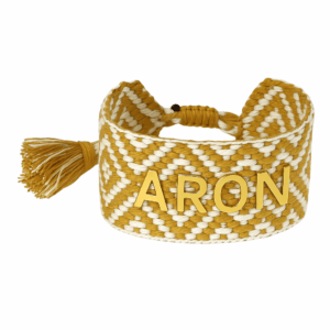Brazalete HILO Grueso Marrón y Blanco para personalizar