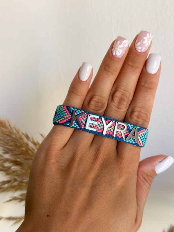 Brazalete HILO Fino Azul & Rosa para personalizar - Imagen 4