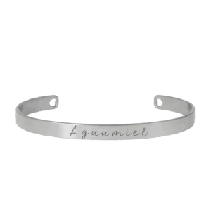 Pulsera Plateada - Grabada a mano 5mm - Mujer