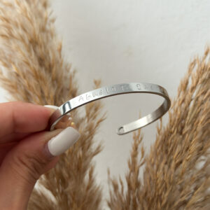 Pulsera rigida personalizada Plateada – Mujer