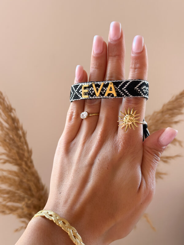 Brazalete HILO Fino Blanco y Negro para personalizar - Imagen 3