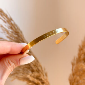 Pulsera rigida personalizada Dorada – Hombre