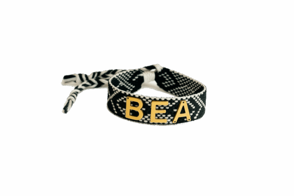 Brazalete HILO Fino Blanco y Negro para personalizar
