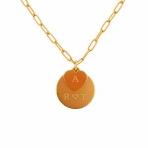 Collar Dorado con Doble Plaquita - Grabado a mano