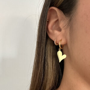 Pendientes Corazones planos Dorados