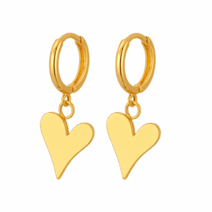Pendientes Corazones planos Dorados