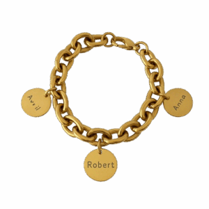 Pulsera eslabones gruesos con medallas personalizadas