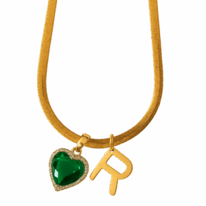 Collar Esmeralda con inicial