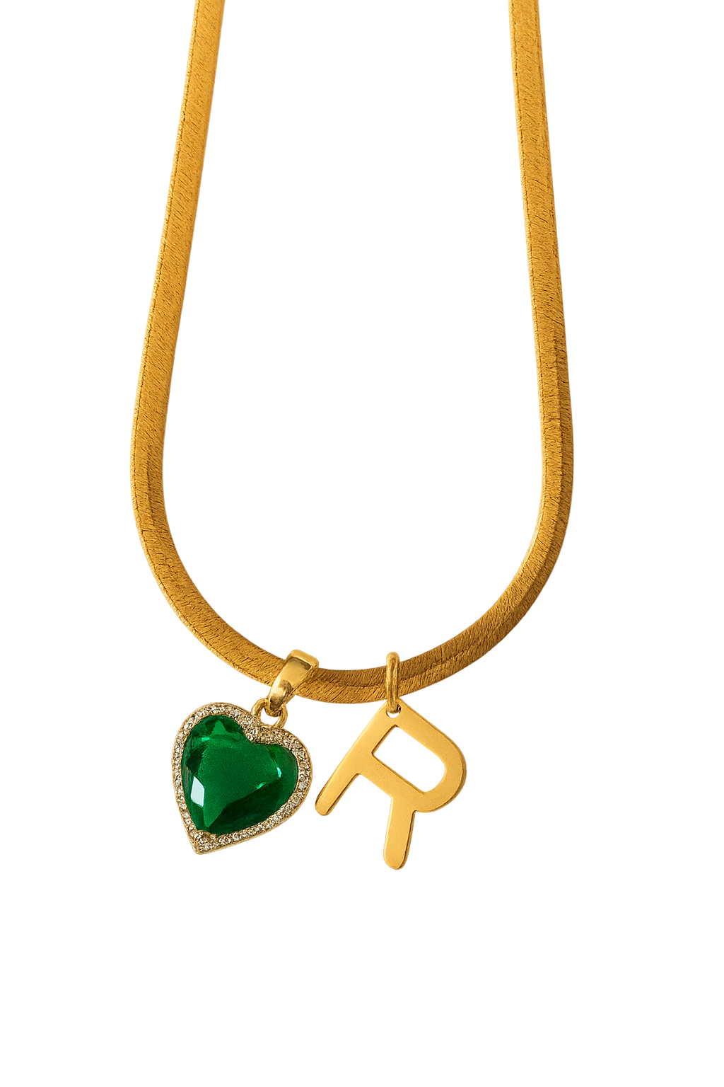 Collar Esmeralda con inicial