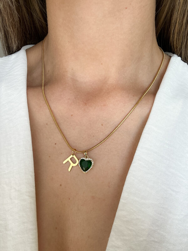 Collar Esmeralda con inicial - Imagen 3