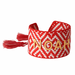 Brazalete HILO Grueso Rojo y Blanco para personalizar
