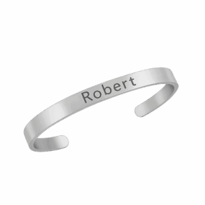 Pulsera Plateada - Grabado laser 6mm - Hombre