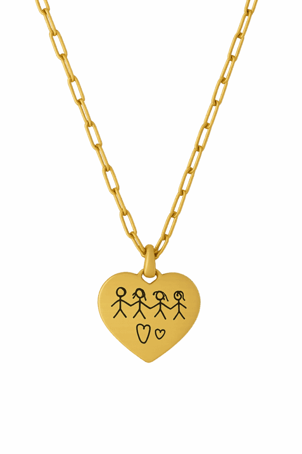 Collar Corazón grabado manuscrito