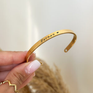 Pulsera Dorada - 5mm Grabado Laser - Mujer