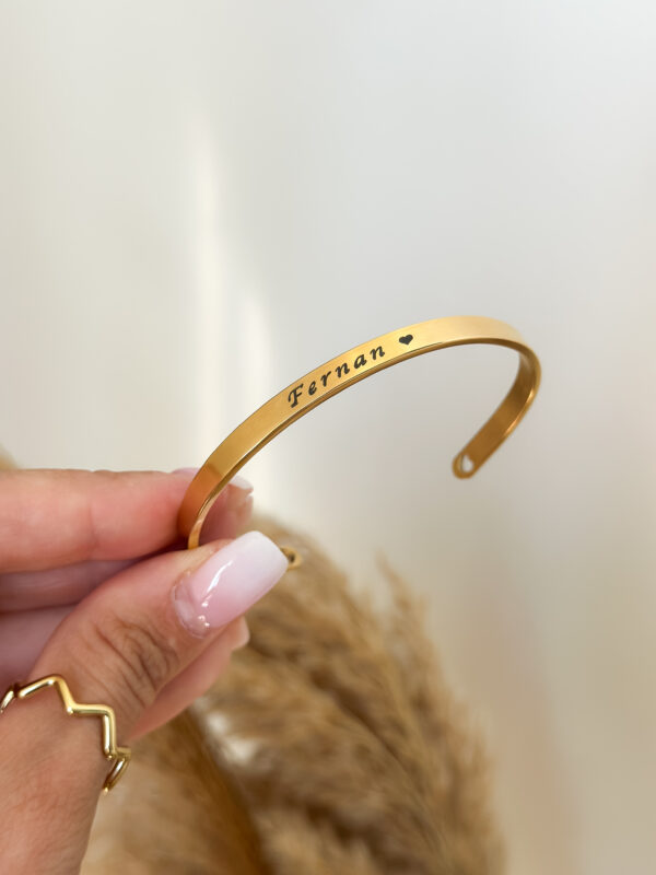 Pulsera Dorada - 5mm Grabado Laser - Mujer - Imagen 2