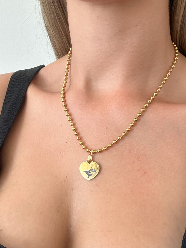 Collar Corazón Dorado con Retrato - Imagen 2