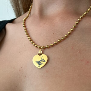 Collar Corazón Dorado con Retrato