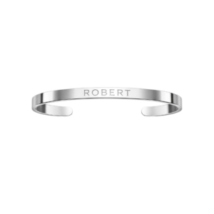 Pulsera rigida personalizada Plateada – Hombre