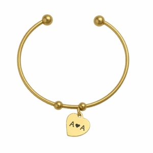 Pulsera con corazón grabado a láser