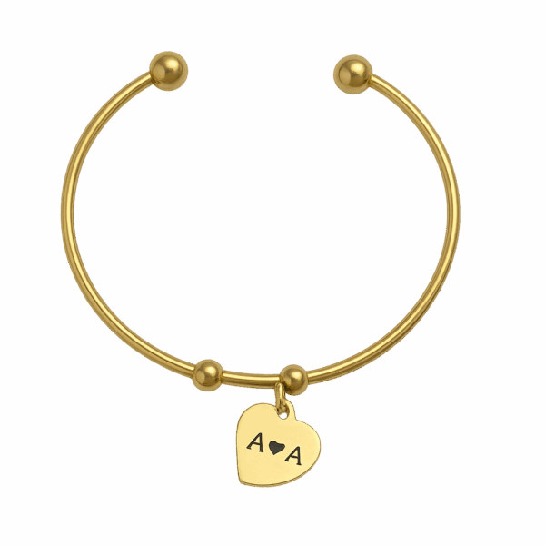 Pulsera con corazón grabado a láser