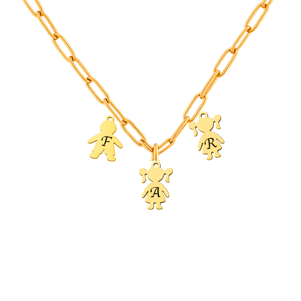 Collas Niño y Niña Personalizado con iniciales grabadas