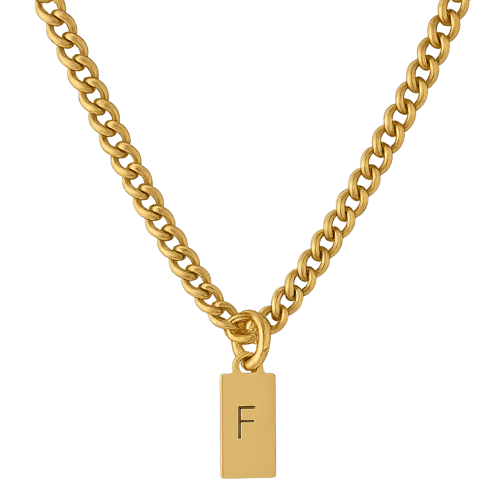 Collar Unisex con mini plaquitas grabadas a mano