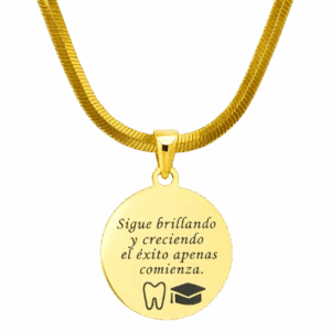 Collar redondo con texto a láser