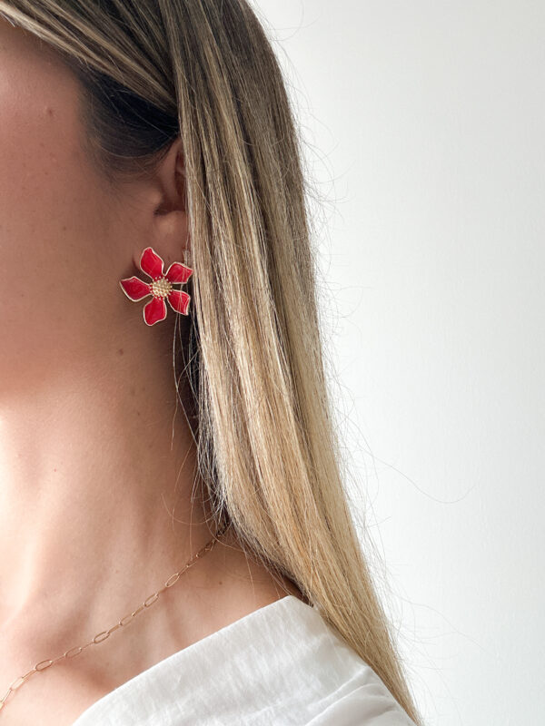 Pendientes Jazmín Rojos - Imagen 2