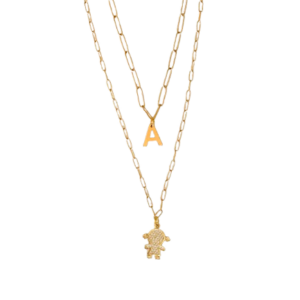 Collar Doble con Inicial y Charms Niño/Niña