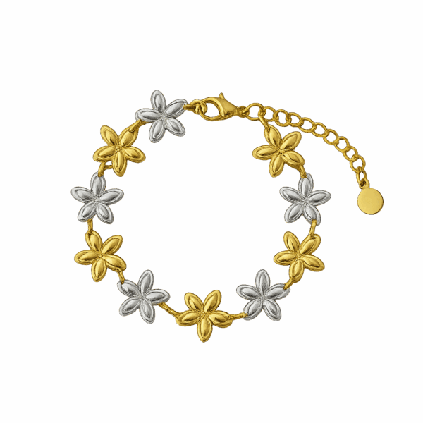Pulsera flores bicolor