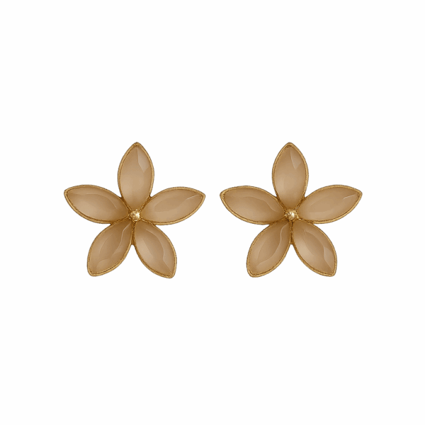 Pendientes flores camel