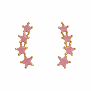 Pendientes estrellas rosas