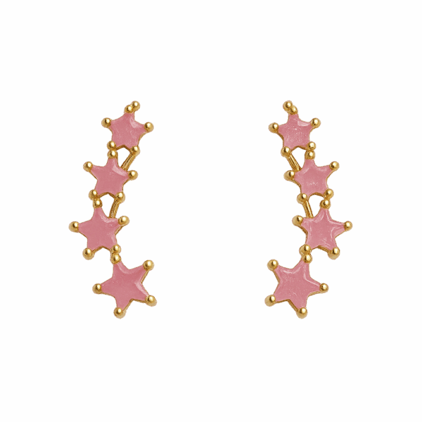Pendientes estrellas rosas
