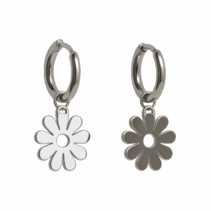 Pendientes flores plateadas