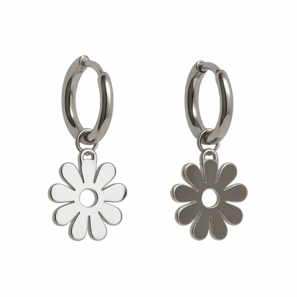Pendientes flores plateadas