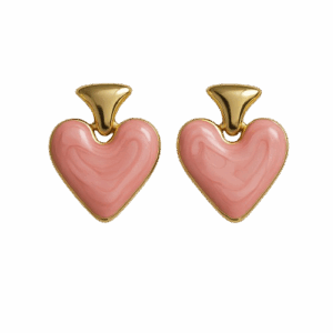 Pendientes corazones coral