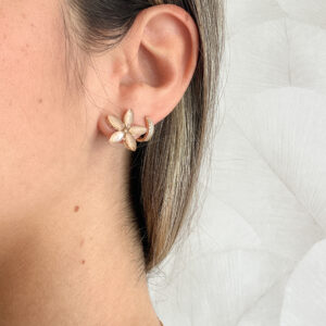 Pendientes flores camel